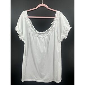 Rxb Womens XL White Embroidered Knit Sheer Tunic Top Casual Boho Chic JJ16